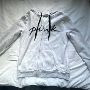 Pink white zip up